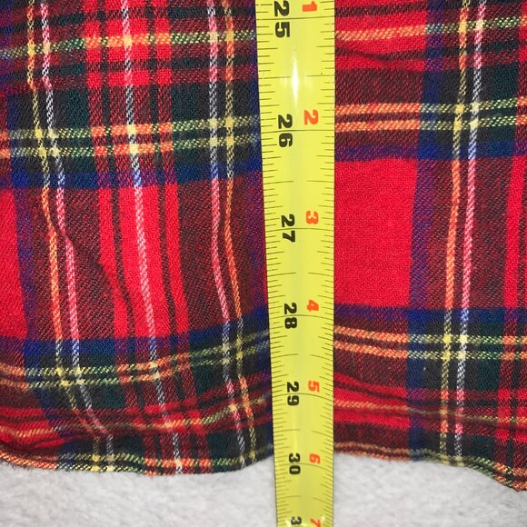 VTG LL Bean Shirt Womens Large (Long) Red Plaid Flannel Cozy Autumn Lumberjack - Picture 6 of 7